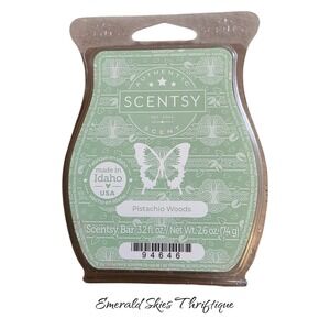 Scentsy Wax Bar pistachio woods, new free ship